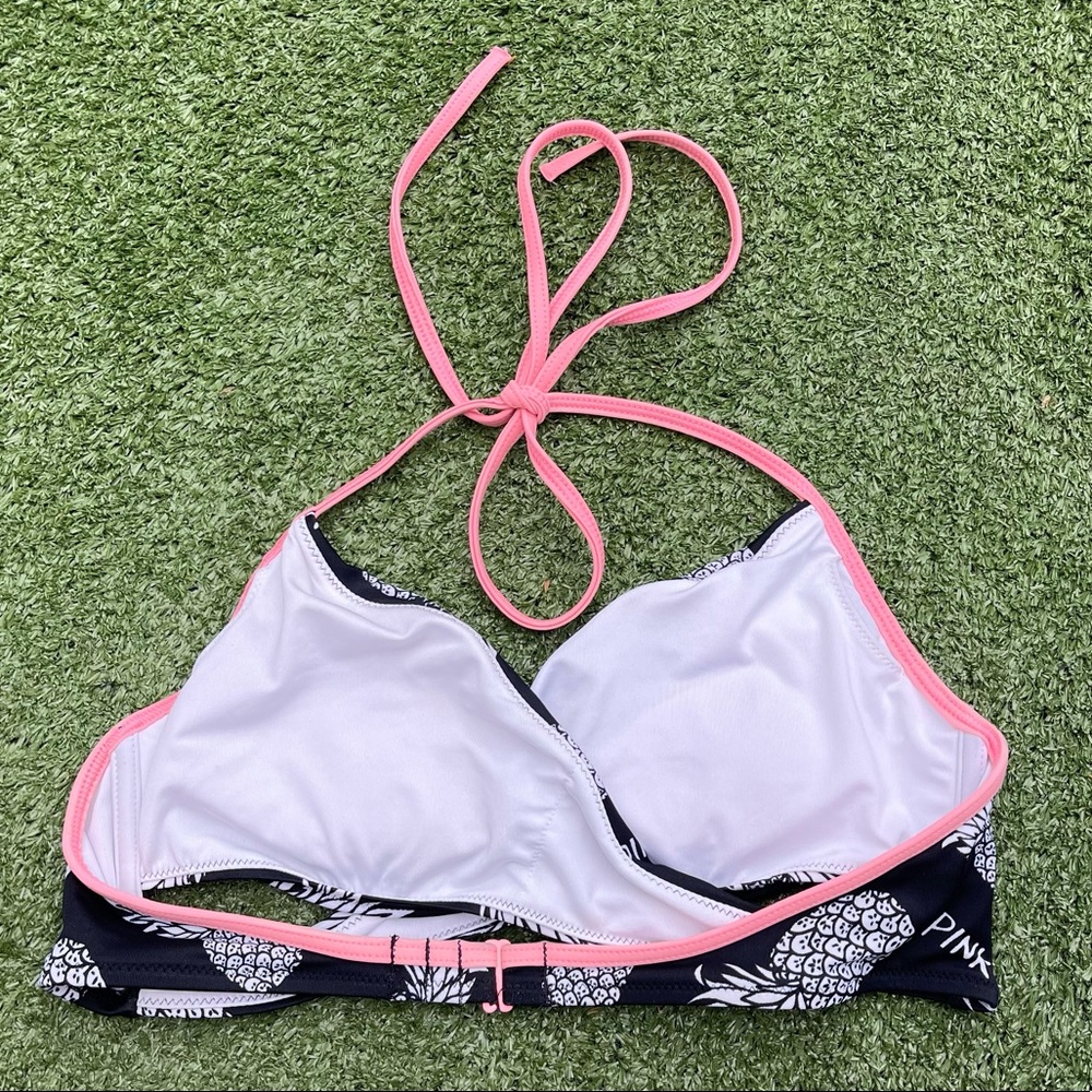 PINK Victoria’s Secret Wrap Bikini Top pineapple summer beach Vegas pool party M - Picture 2 of 4